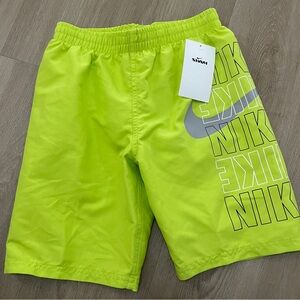Nike swim trunks boardshorts bright yellow/green youth small